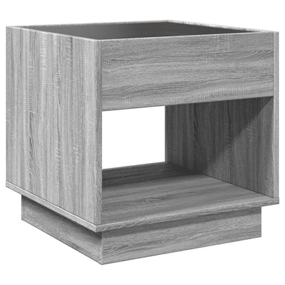 Mesa de cabeceira c/ LED Infinity 50x50x50 cm cinzento sonoma