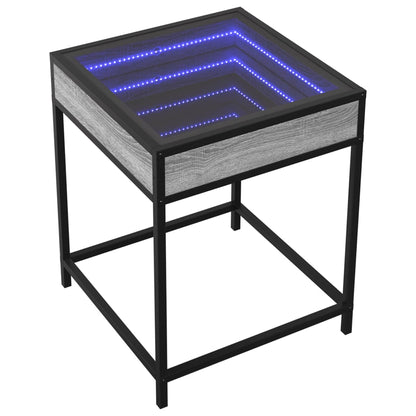 Mesa de cabeceira c/ LED Infinity 40x40x51 cm cinzento sonoma