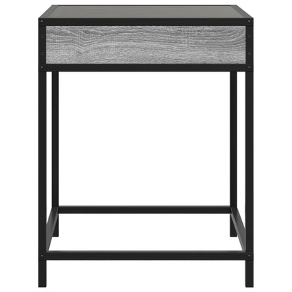 Mesa de cabeceira c/ LED Infinity 40x40x51 cm cinzento sonoma