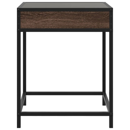 Mesa de cabeceira c/ LED Infinity 40x40x51 cm carvalho castanho