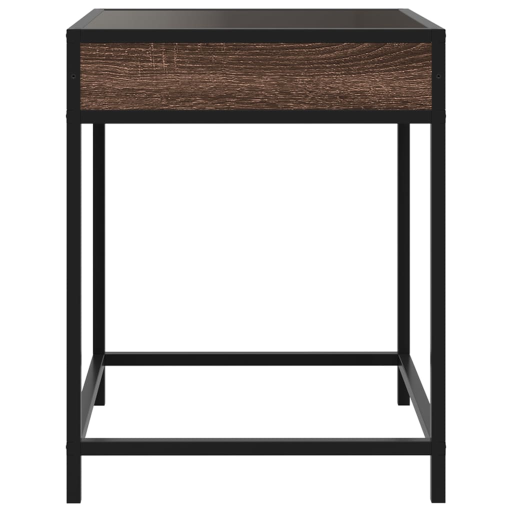 Mesa de cabeceira c/ LED Infinity 40x40x51 cm carvalho castanho