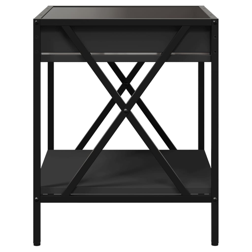 Mesa de cabeceira com luzes LED Infinity 40x40x49 cm preto