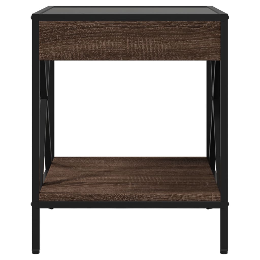 Mesa de cabeceira c/ LED Infinity 40x40x49 cm carvalho castanho