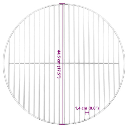 Grelha para churrasco redonda Ø44,5 cm aço inoxidável 304