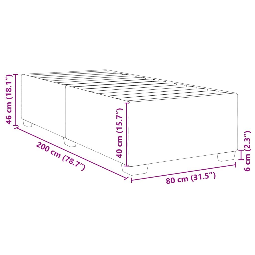 Estrutura de cama em tecido 80x200 cm cor creme