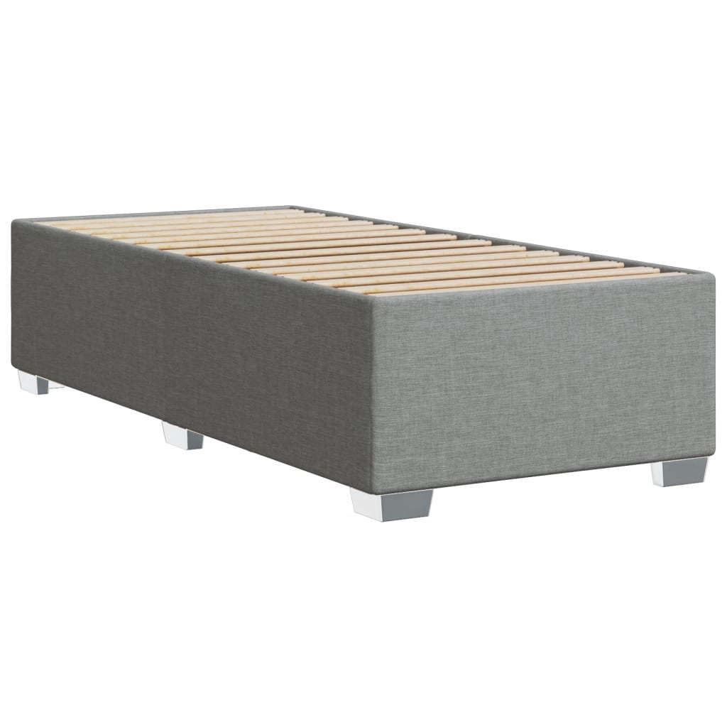 Estrutura de cama 90x190 cm tecido cinza-claro