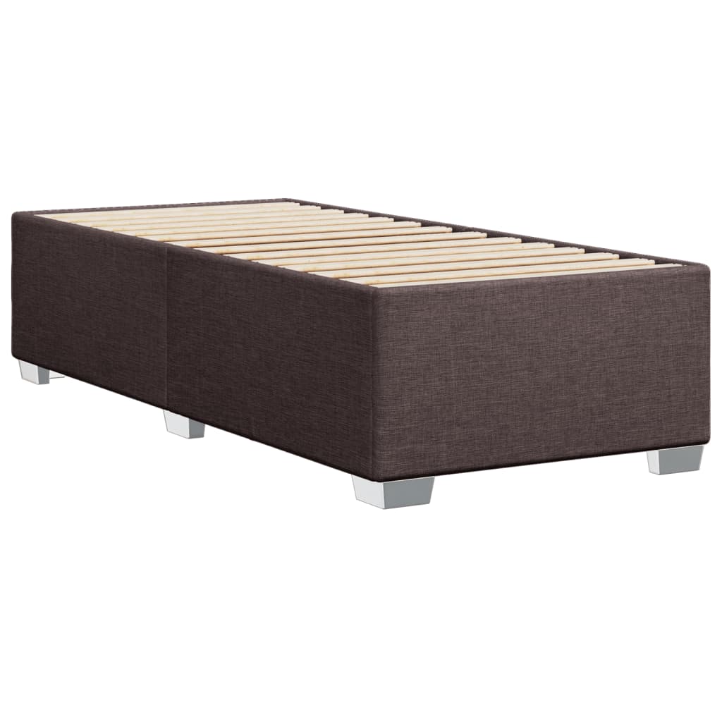 Estrutura de cama 90x190 cm tecido castanho-escuro