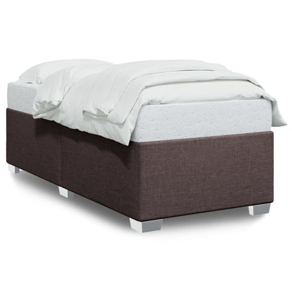 Estrutura de cama 90x190 cm tecido castanho-escuro