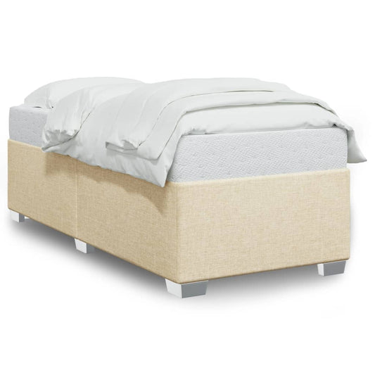 Estrutura de cama 90x190 cm tecido cor creme