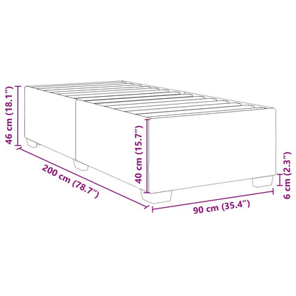 Estrutura de cama 90x200 cm tecido castanho-escuro