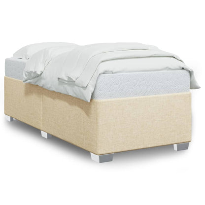 Estrutura de cama 90x200 cm tecido cor creme