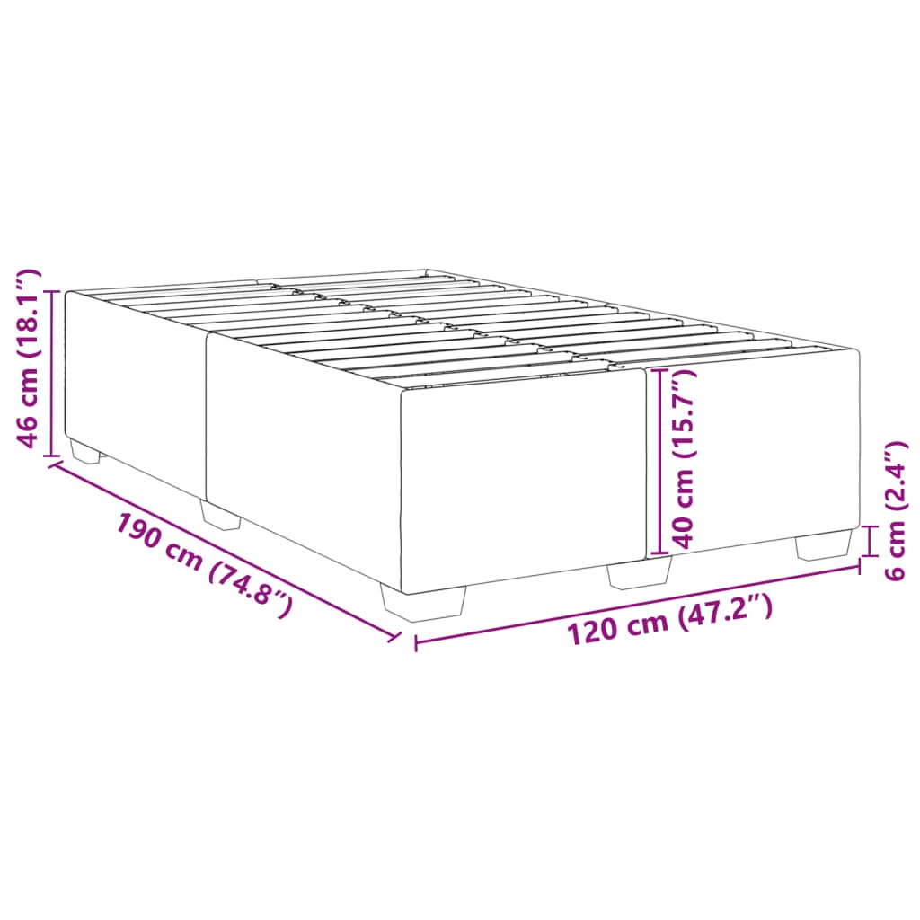 Estrutura de cama sem colchão 120x190cm castanho escuro