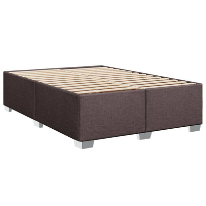 Estrutura de cama sem colchão 140x190 cm tecido castanho-escuro