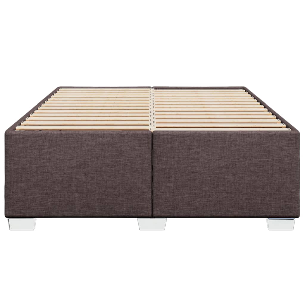 Estrutura de cama sem colchão 140x190 cm tecido castanho-escuro