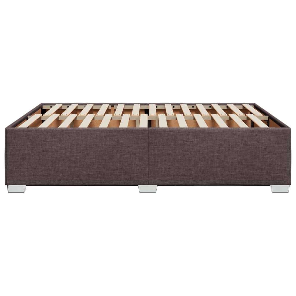 Estrutura de cama sem colchão 140x190 cm tecido castanho-escuro