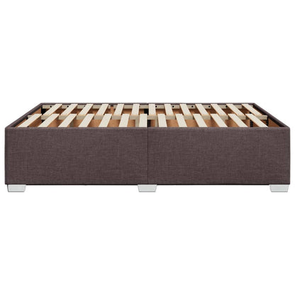 Estrutura de cama sem colchão 140x190 cm tecido castanho-escuro