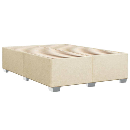 Estrutura de cama sem colchão 140x190 cm tecido cor creme