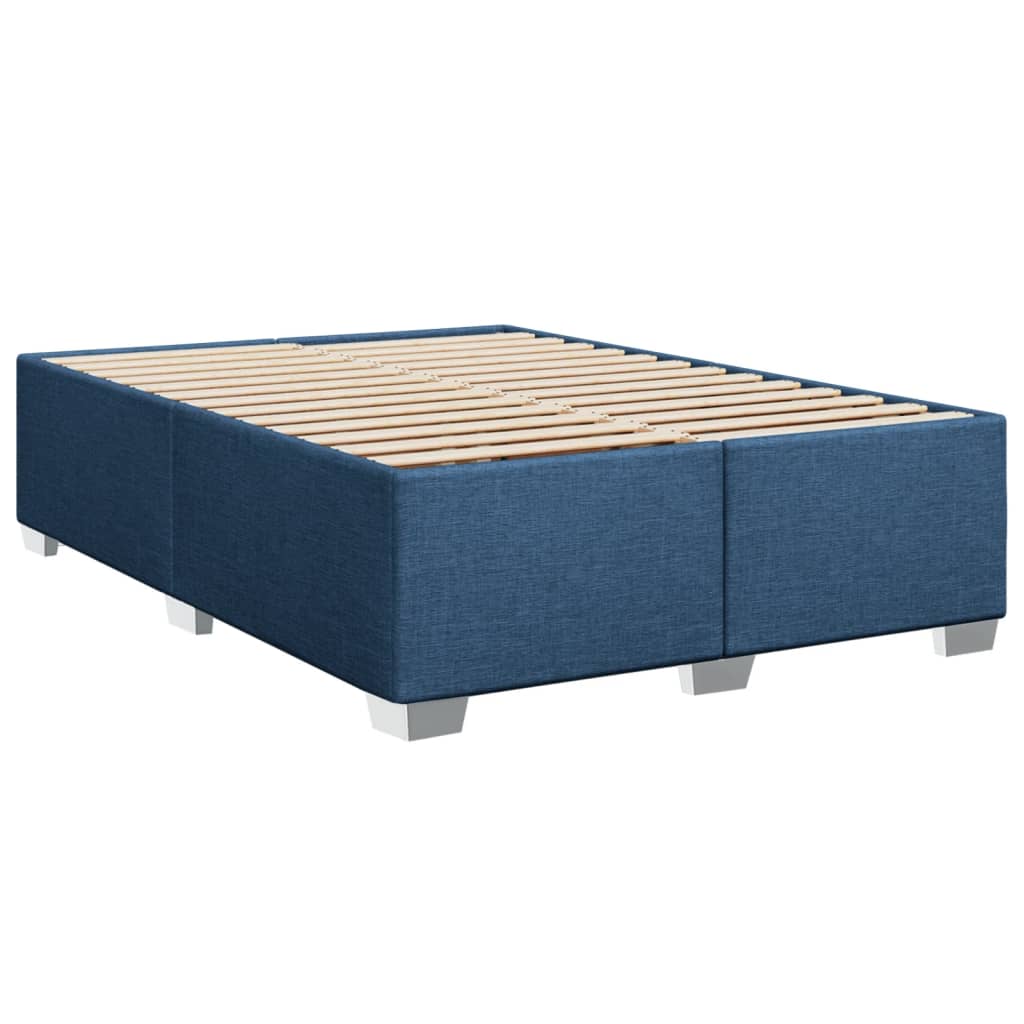 Estrutura de cama sem colchão 140x190 cm tecido azul