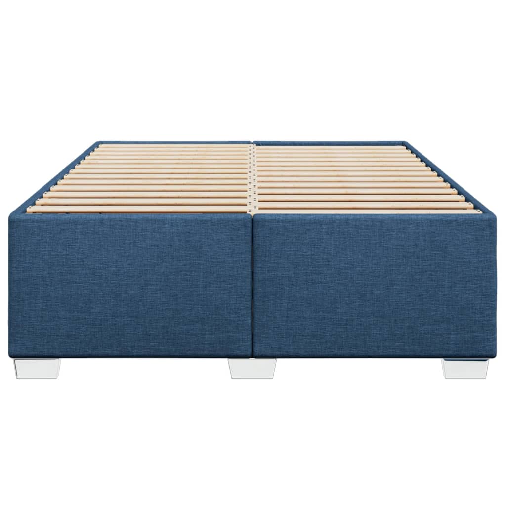 Estrutura de cama sem colchão 140x190 cm tecido azul