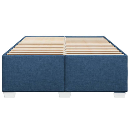 Estrutura de cama sem colchão 140x190 cm tecido azul