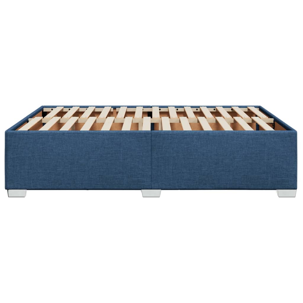 Estrutura de cama sem colchão 140x190 cm tecido azul