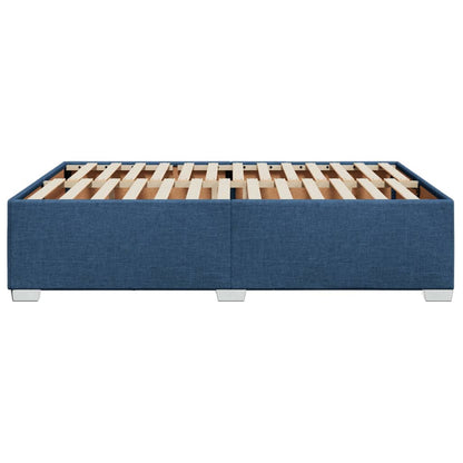 Estrutura de cama sem colchão 140x190 cm tecido azul