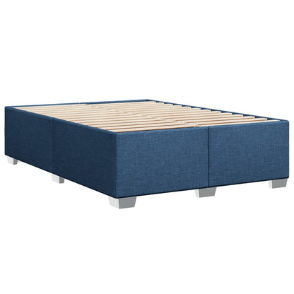 Estrutura de cama sem colchão 140x190 cm tecido azul