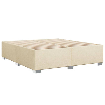 Estrutura de cama sem colchão 180x200 cm tecido cor creme