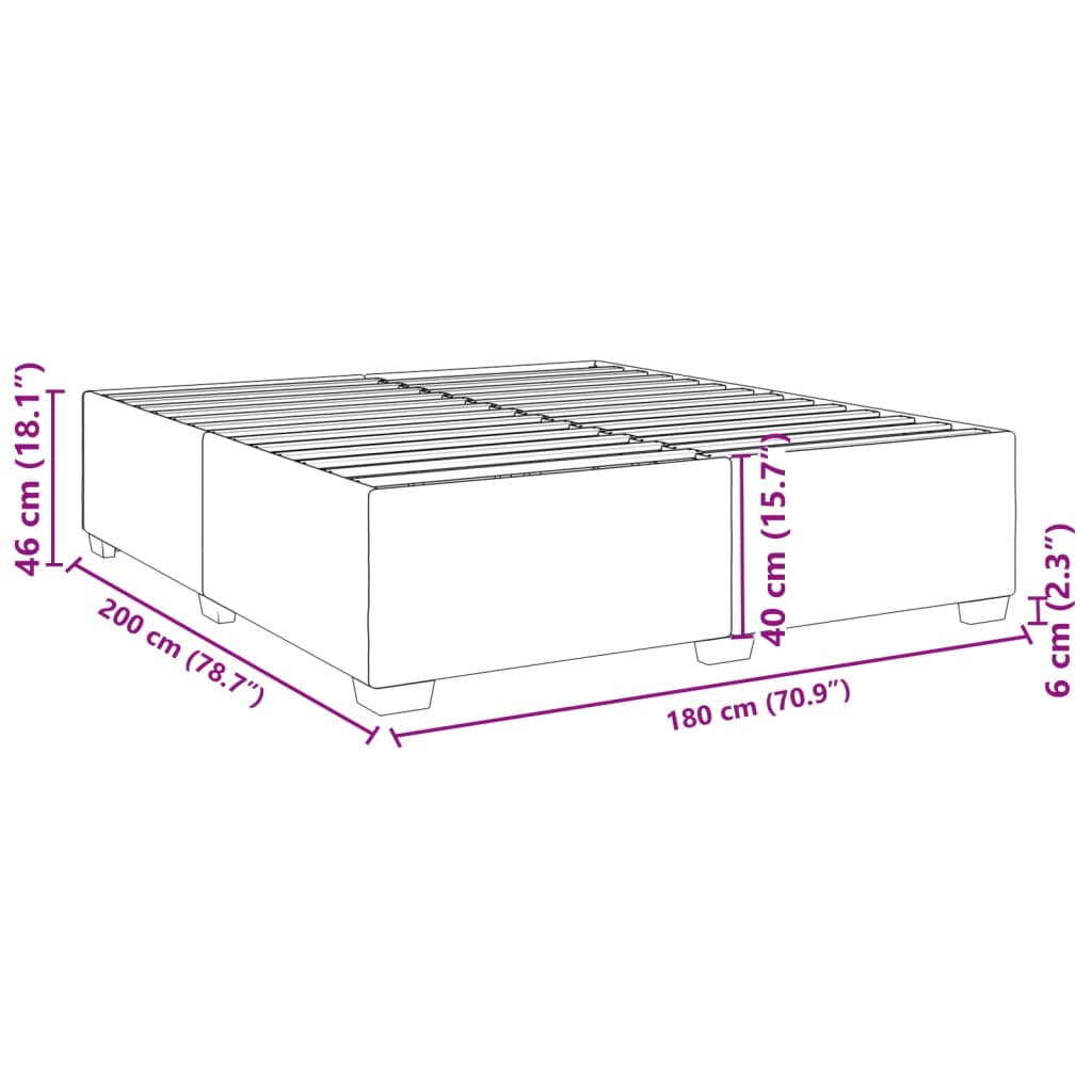 Estrutura de cama sem colchão 180x200 cm tecido cor creme