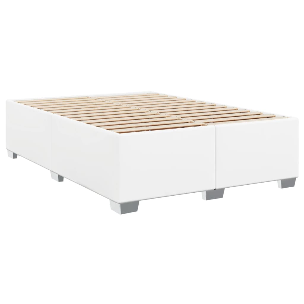 Estrutura de cama 140x190 cm couro artificial branco