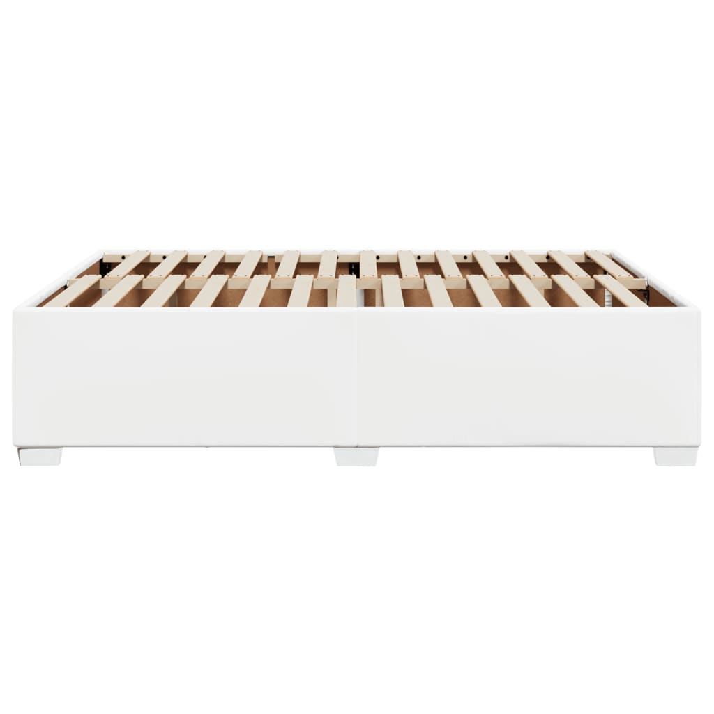 Estrutura de cama 140x190 cm couro artificial branco