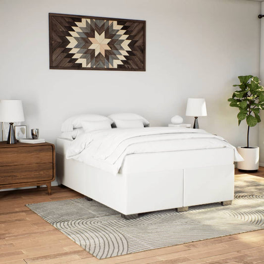 Estrutura de cama 160x200 cm couro artificial branco