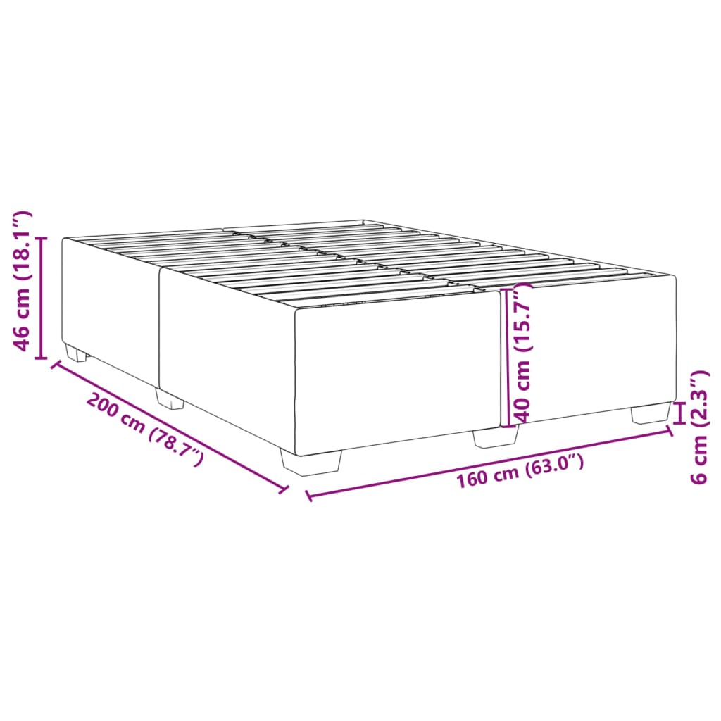 Estrutura de cama 160x200 cm couro artificial cinzento