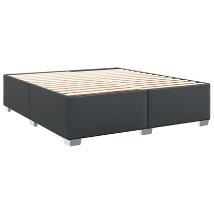 Estrutura de cama 180x200 cm couro artificial preto