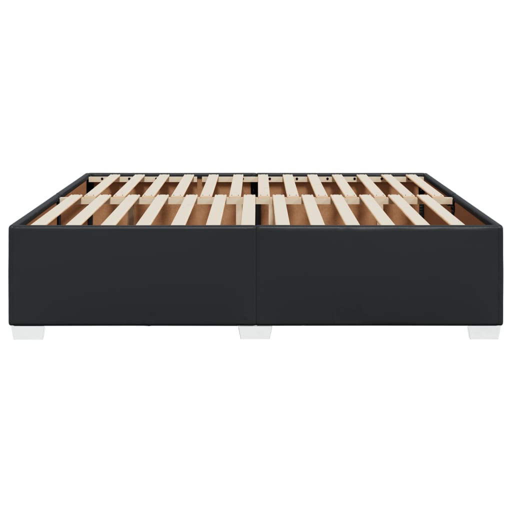 Estrutura de cama 180x200 cm couro artificial preto