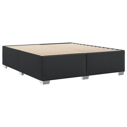 Estrutura de cama 180x200 cm couro artificial preto