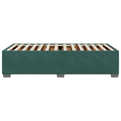 Estrutura de cama sem colchão 80x200 cm veludo verde-escuro