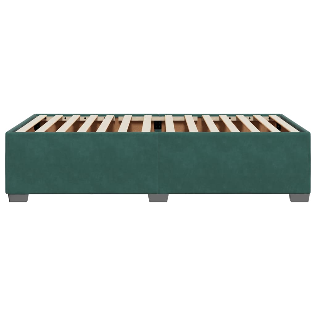 Estrutura de cama sem colchão 90x190 cm veludo verde-escuro