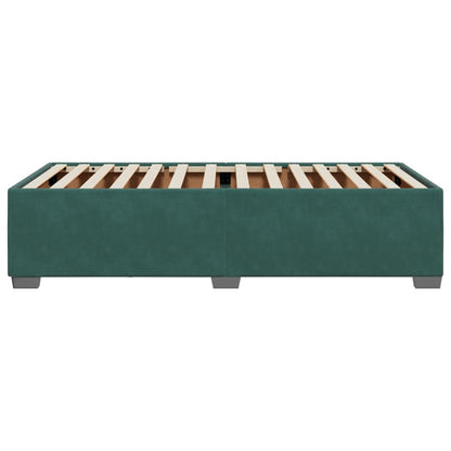 Estrutura de cama sem colchão 90x190 cm veludo verde-escuro