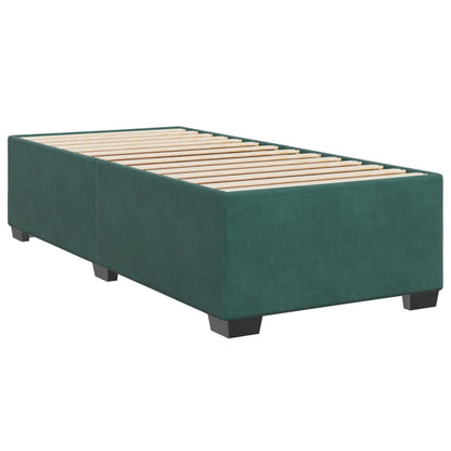 Estrutura de cama sem colchão 90x190 cm veludo verde-escuro