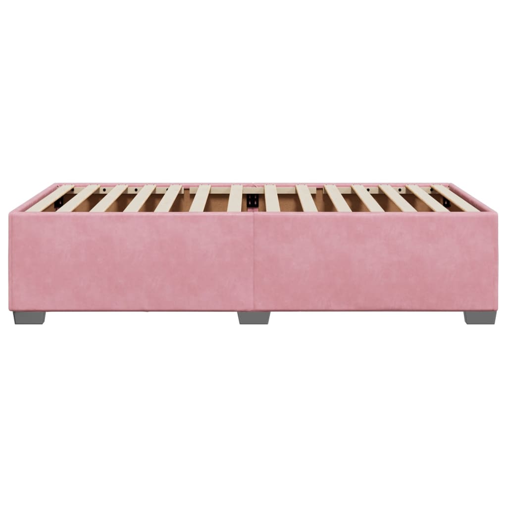 Estrutura de cama 100x200 cm veludo rosa