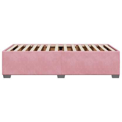 Estrutura de cama 100x200 cm veludo rosa