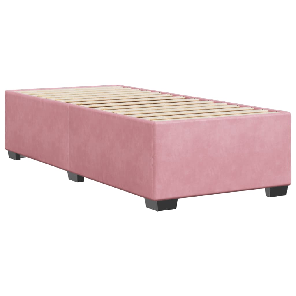 Estrutura de cama 100x200 cm veludo rosa