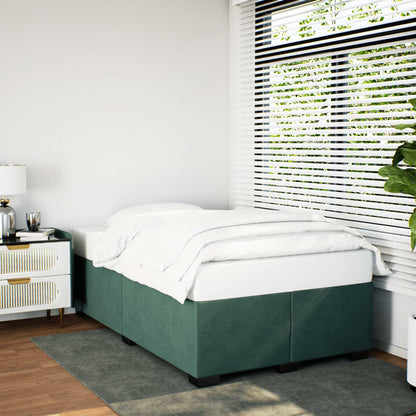 Estrutura de cama com colchão verde escuro 120x190 cm Veludo