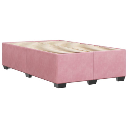 Estrutura de cama com colchão 120x190 cm veludo rosa