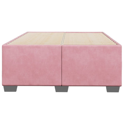 Estrutura de cama com colchão 120x190 cm veludo rosa