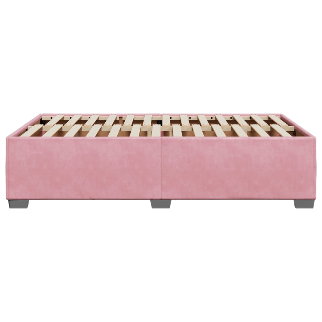 Estrutura de cama com colchão 120x190 cm veludo rosa