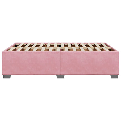 Estrutura de cama com colchão 120x190 cm veludo rosa