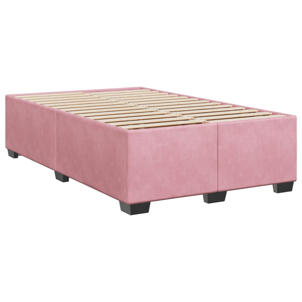 Estrutura de cama com colchão 120x190 cm veludo rosa