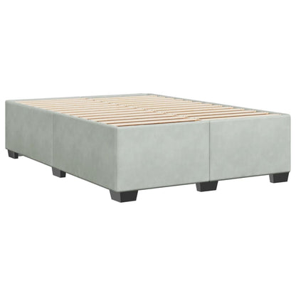 Estrutura de cama sem colchão 140x190 cm veludo cinzento-claro